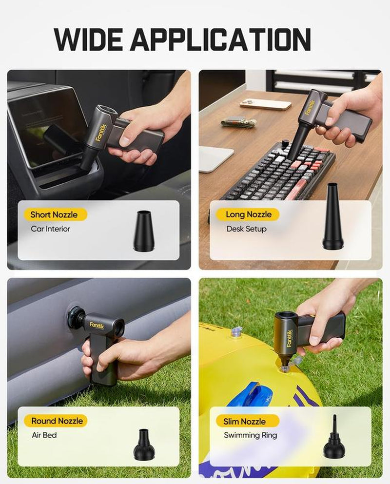 Fanttik B10 Pro Max Cordless Electric Air Duster – 130,000 RPM Brushless Motor, 6-Speed Adjustable, Long-Lasting Rechargeable Battery – Powerful Air Blower for Electronics, Workbench & Outdoor Use