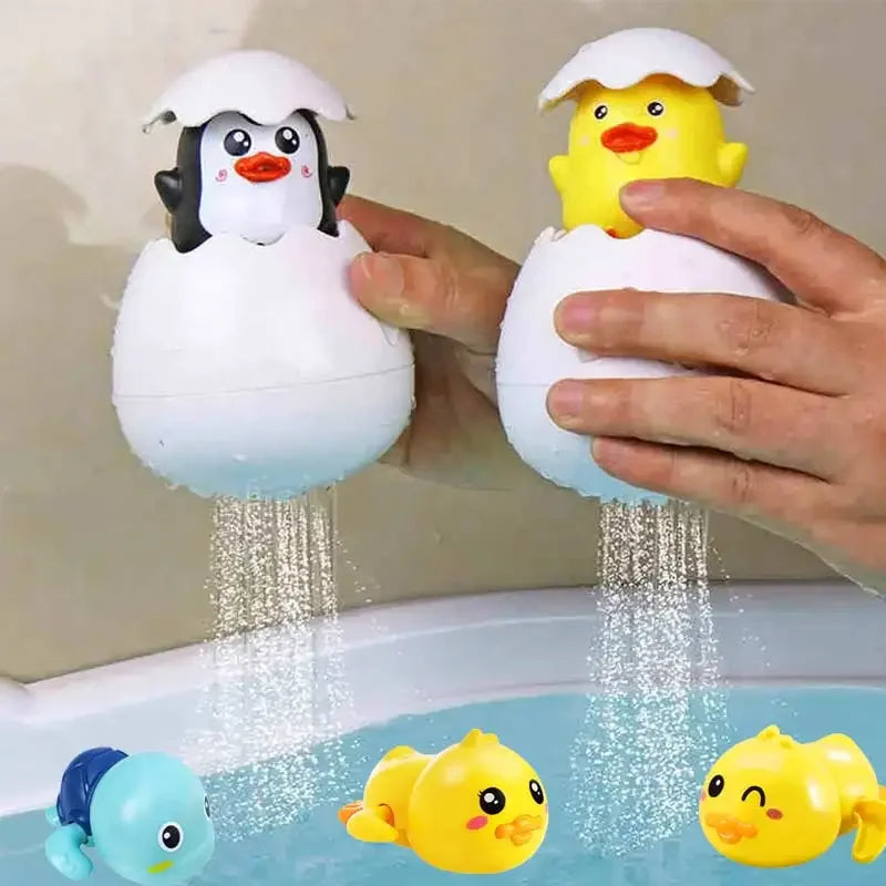 Adorable Water-Spraying Egg Toys: A Fun Duck & Penguin for Bath and Pool Time