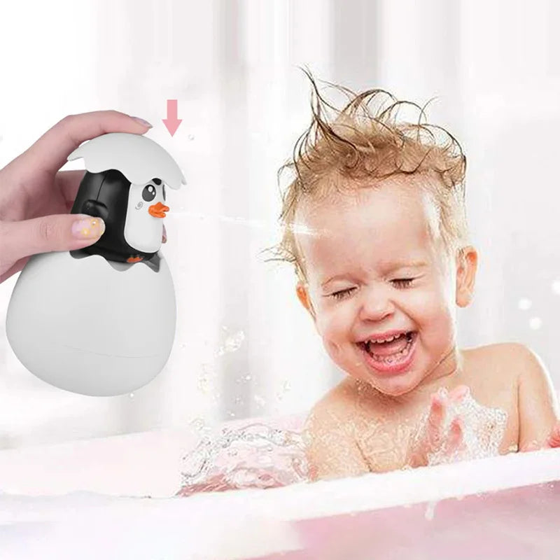 Adorable Water-Spraying Egg Toys: A Fun Duck & Penguin for Bath and Pool Time