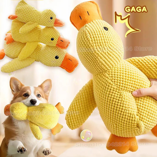 Premium Plush Duck Dog Toy | Durable & Squeaky Puppy Companion for Play & Comfort | Teeth Cleaning & Stress Relief