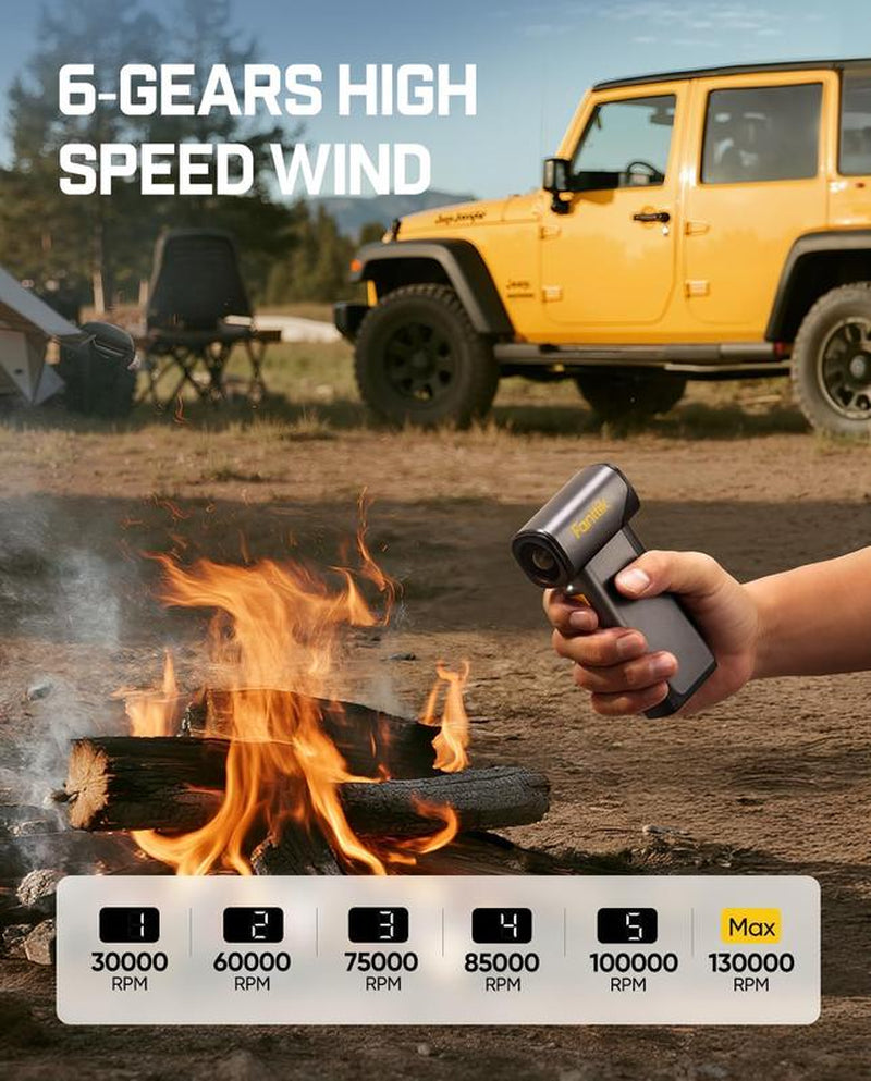 Fanttik B10 Pro Max Cordless Electric Air Duster – 130,000 RPM Brushless Motor, 6-Speed Adjustable, Long-Lasting Rechargeable Battery – Powerful Air Blower for Electronics, Workbench & Outdoor Use