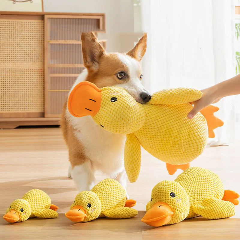 Premium Plush Duck Dog Toy | Durable & Squeaky Puppy Companion for Play & Comfort | Teeth Cleaning & Stress Relief