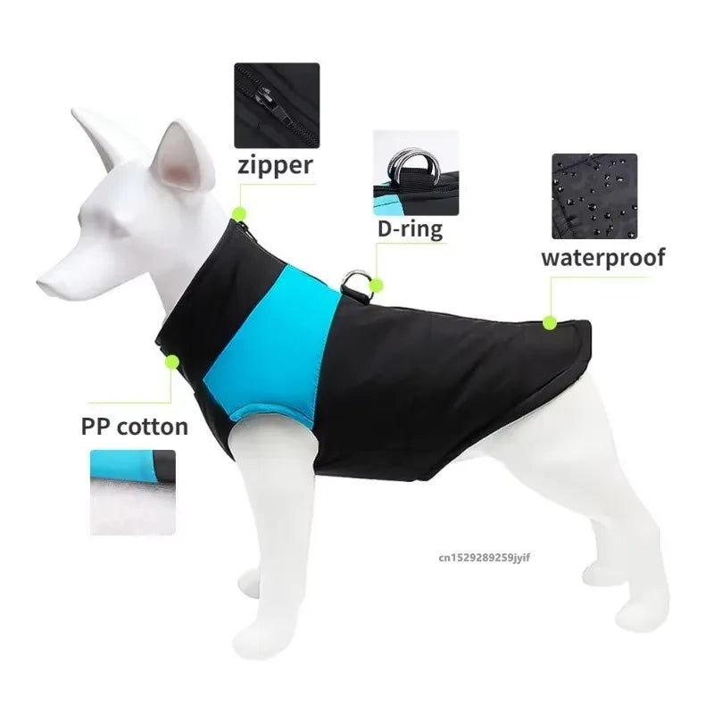 Waterproof Winter Dog Jacket – Warm Padded Coat with Zipper | Comfortable Vest for Small, Medium & Large Dogs