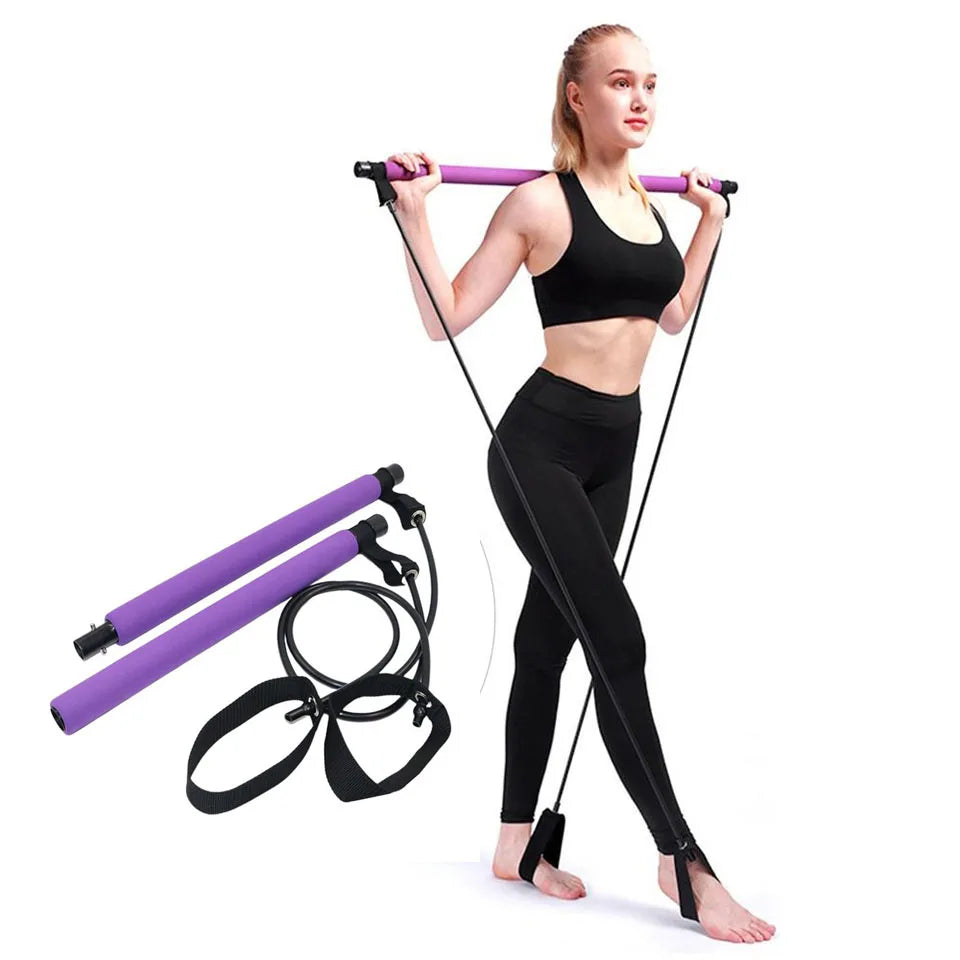 Portable Home Gym: All-in-One Pilates Bar & Resistance Bands