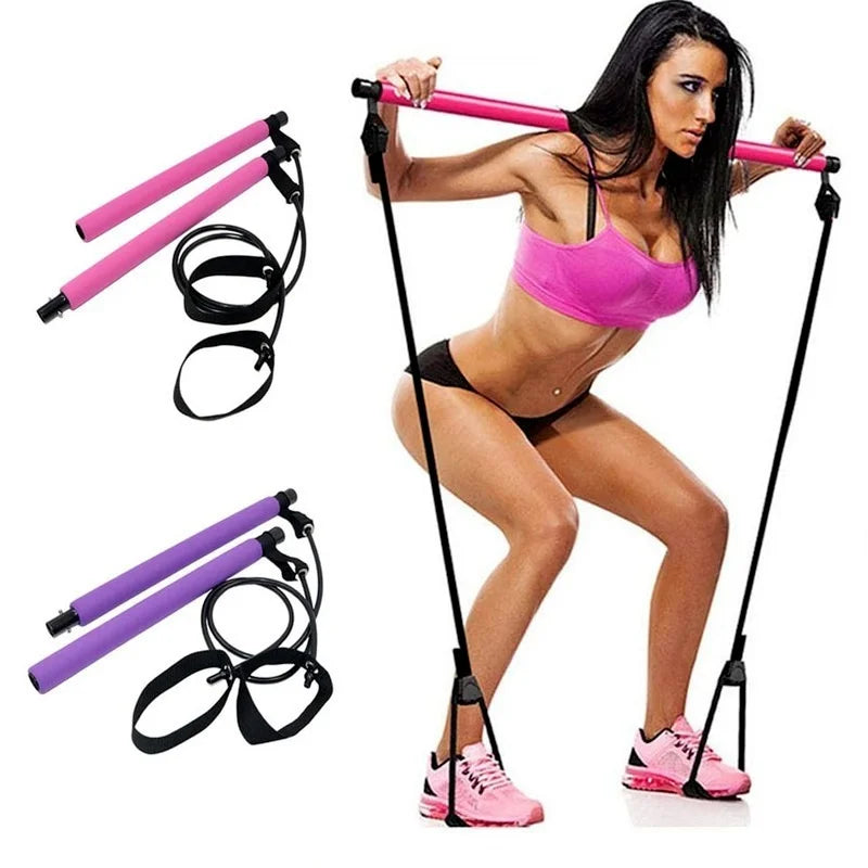 Portable Home Gym: All-in-One Pilates Bar & Resistance Bands