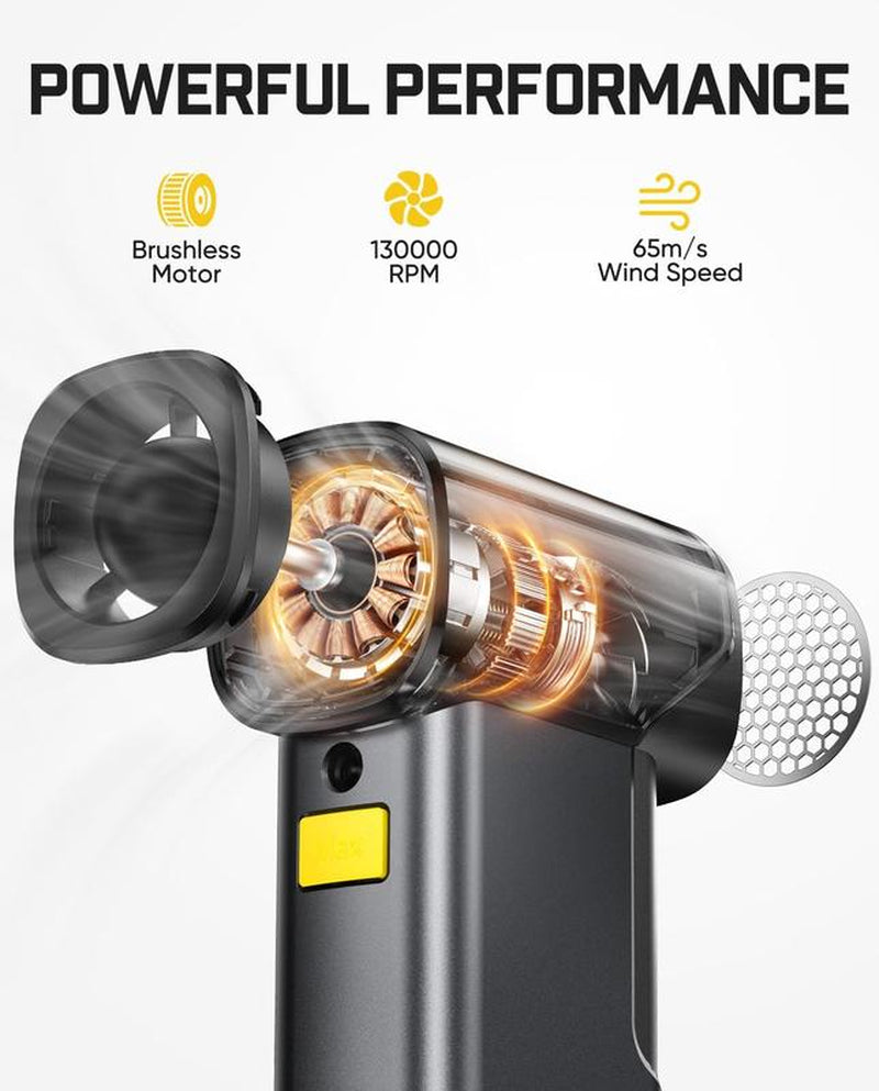 Fanttik B10 Pro Max Cordless Electric Air Duster – 130,000 RPM Brushless Motor, 6-Speed Adjustable, Long-Lasting Rechargeable Battery – Powerful Air Blower for Electronics, Workbench & Outdoor Use