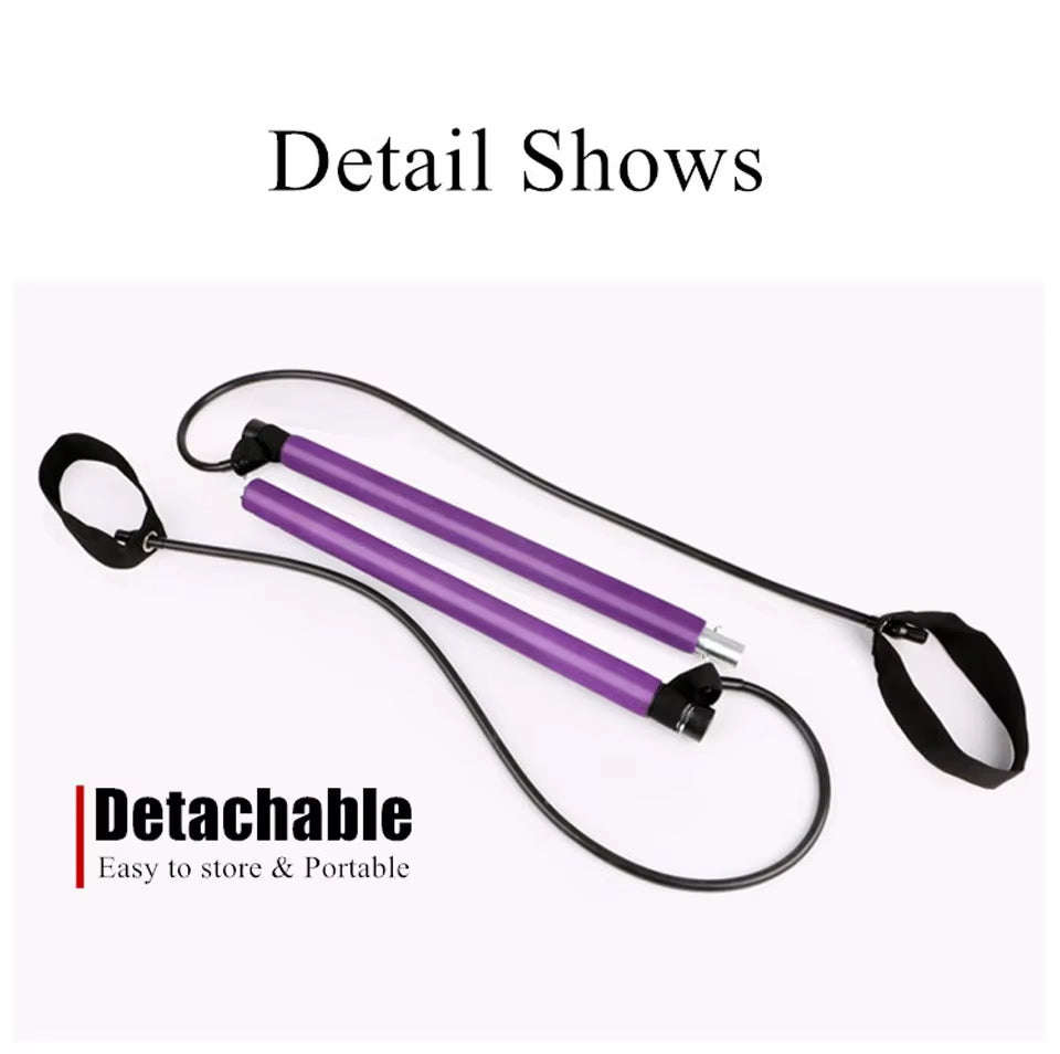 Portable Home Gym: All-in-One Pilates Bar & Resistance Bands