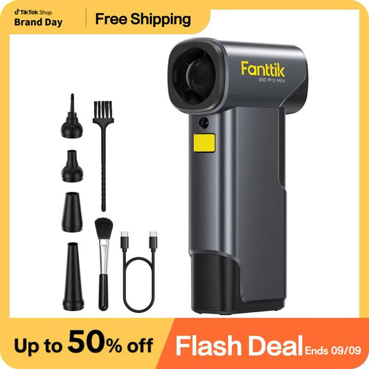 Fanttik B10 Pro Max Cordless Electric Air Duster – 130,000 RPM Brushless Motor, 6-Speed Adjustable, Long-Lasting Rechargeable Battery – Powerful Air Blower for Electronics, Workbench & Outdoor Use