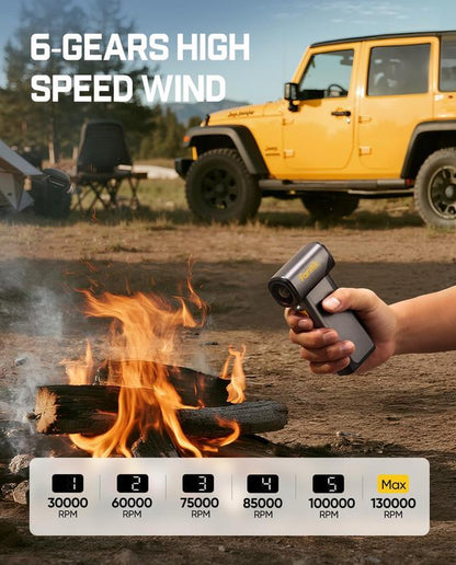 Fanttik B10 Pro Max Cordless Electric Air Duster – 130,000 RPM Brushless Motor, 6-Speed Adjustable, Long-Lasting Rechargeable Battery – Powerful Air Blower for Electronics, Workbench & Outdoor Use