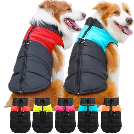 Waterproof Winter Dog Jacket – Warm Padded Coat with Zipper | Comfortable Vest for Small, Medium & Large Dogs
