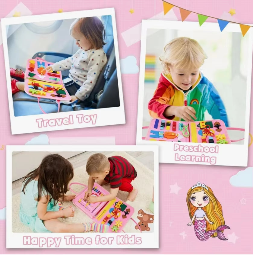 Montessori Busy Board for Toddlers: Educational & Sensory Learning Toy