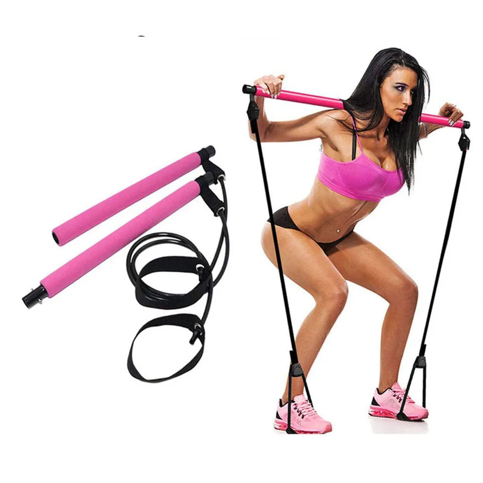 Portable Home Gym: All-in-One Pilates Bar & Resistance Bands