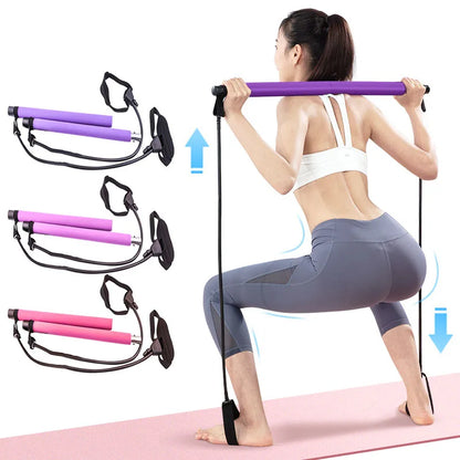 Portable Home Gym: All-in-One Pilates Bar & Resistance Bands