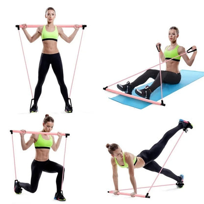 Portable Home Gym: All-in-One Pilates Bar & Resistance Bands