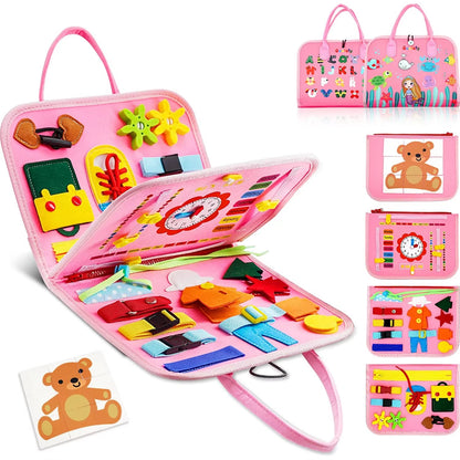 Montessori Busy Board for Toddlers: Educational & Sensory Learning Toy