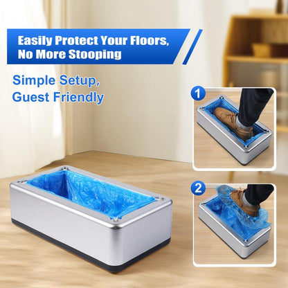 LYSHIYI Shoe Covers Dispenser with 200Pcs Shoe Cover Disposable Non Slip, User-Friendly and Durable Shoe Cover Machine, Fits Size up to 11 US Men, Widely Applicable in Indoor, Hospital(Silver) Household Items